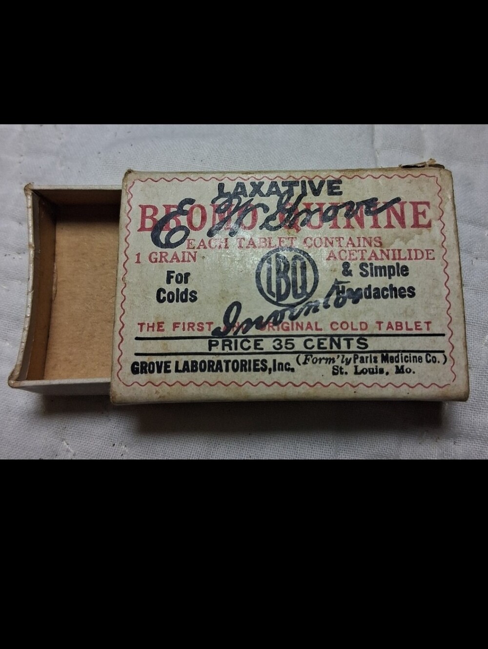 Vintage Groves Laxative Box